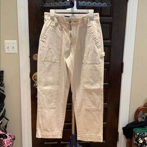Old Navy High-Rise Straight Pants in Cream